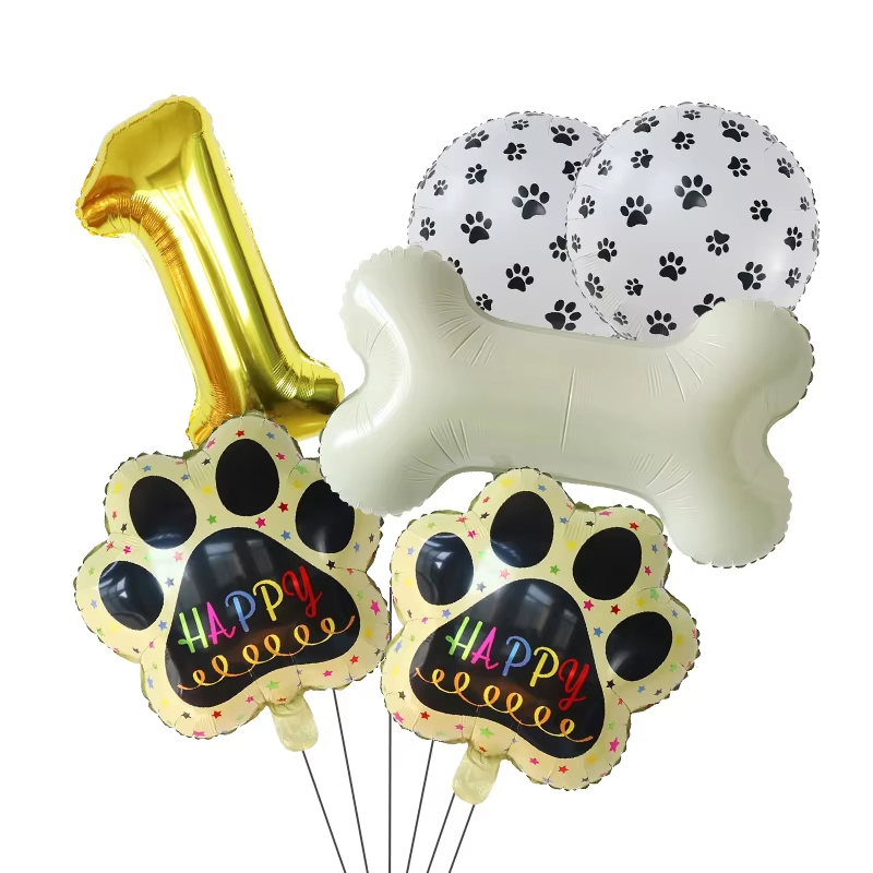 Let'S Party Event Supply - بالونات ذهبية بتصميم الكلب، مستلزمات حفلات