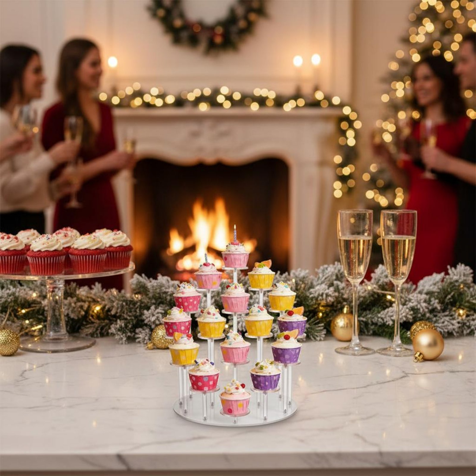 حامل كب كيك أكريليك شفاف دائري - مراجعة Cupcake Stand Tier وسعره