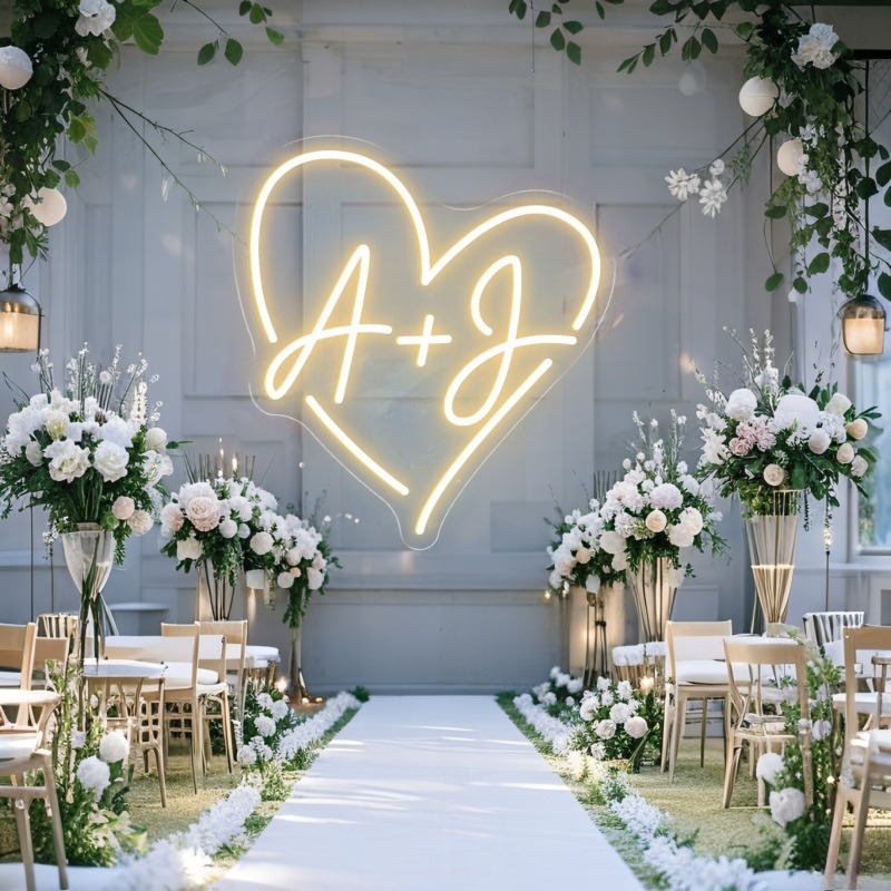 مخصص الأحرف الأولى القلب LED ا - مراجعة Neon Sign Party وسعره
