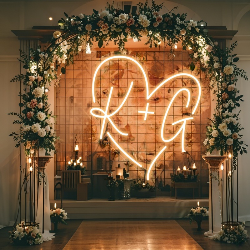 مخصص الأحرف الأولى القلب LED ا - مراجعة Neon Sign Party وسعره