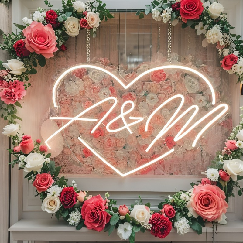 مخصص الأحرف الأولى القلب LED ا - مراجعة Neon Sign Party وسعره