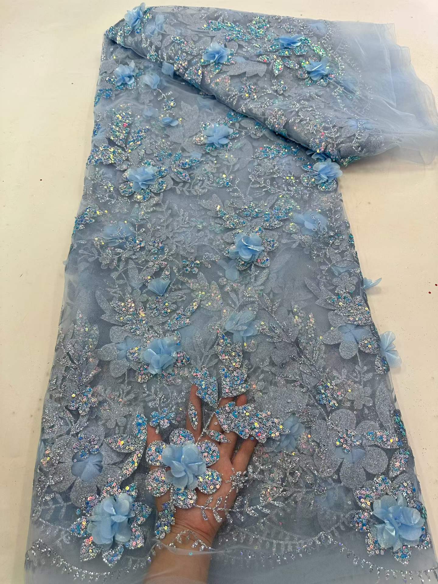 قماش دانتيل أفريقي مطرز بالترت - مراجعة Glitter Tablecloth وسعره